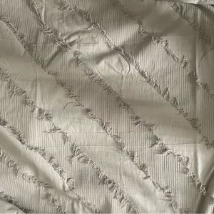 OPALHOUSE Gray Fringe Diagonal Stripe Full/Queen Duvet Cover Boho